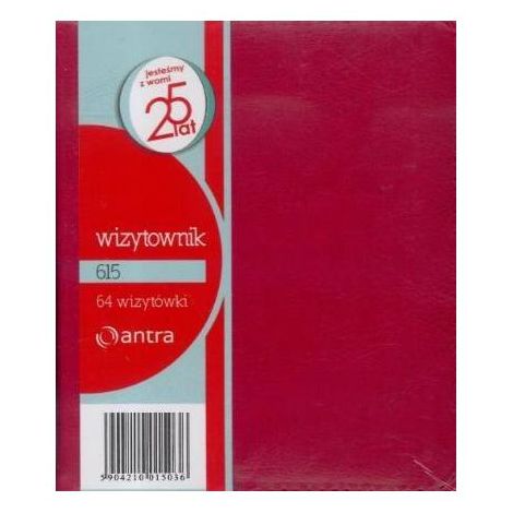 Wizytownik Antra dwuklatkowy 615 Czerwony, na 64 wizytówki